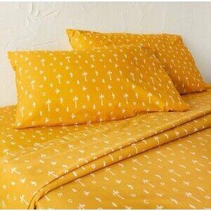 Opalhouse Jungalow Percale Fitted Sheet - Twin/Twin XL - Mustard Yellow Cotton